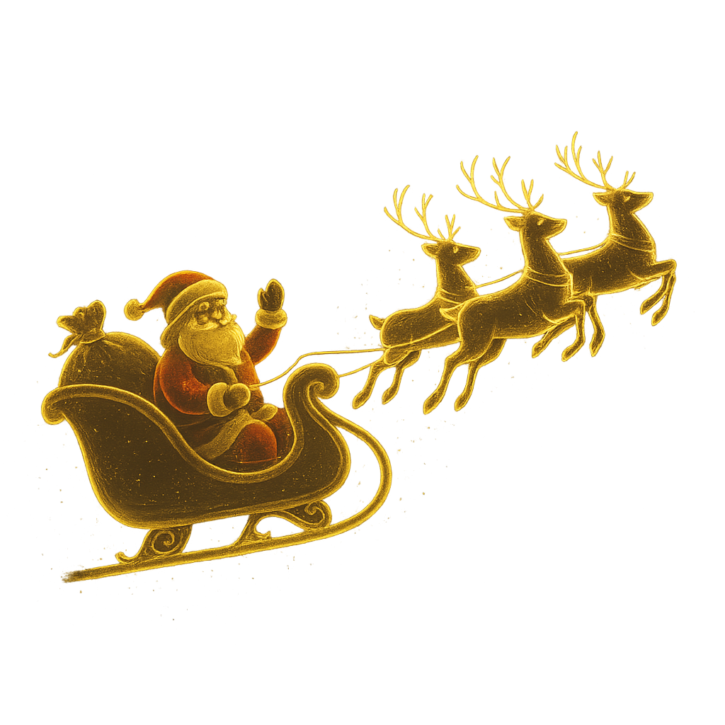 Santa flying over Mai Thai Kitchen